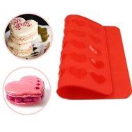 Heart Macaron Baking Mold Silicone Mat Pastry Sheet Muffin Tray by Y.E.S Shop