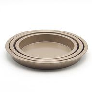 Bakeware, Yamix NonStick Baking Pan Cookie Sheet Plate Pizza Pan Tray Bakeware Round Carbon Steel 6" - Gold N7