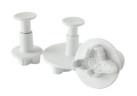 Fox Run Brands 67006 3-Piece Holly Leaf Fondant Plunger Cutter Set N4
