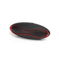 Aolyty Portable Mini Rugby Shape Wireless Bluetooth Speaker with Microphone Support FM &amp; TF Card Music Play Black