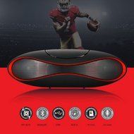 Aolyty Portable Mini Rugby Shape Wireless Bluetooth Speaker with Microphone Support FM &amp; TF Card Music Play Black N2
