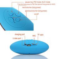 Aolyty Portable Mini Rugby Shape Wireless Bluetooth Speaker with Microphone Support FM &amp; TF Card Music Play Black N18