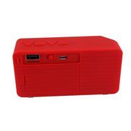 Hannuo Portable Wireless Bluetooth Mini FM SD USB Flash Drive Mic Bass Speaker (Red) N3