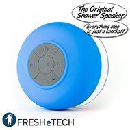 Splash Tunes - Waterproof Bluetooth Wireless Portable Shower Speaker by FRESHeTECH, Blue