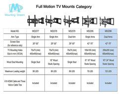 Mounting Dream MD2298 Premium TV Wall Mount Bracket with Full Motion Articulating Arm (18.5" Extension) for most... N7