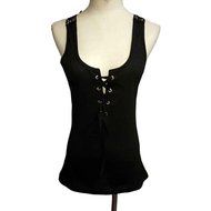 AIMTOPPY Fashion Women Bandage Tank Top Summer Sexy Lace Halter Top Sleeveless Camisole (S, White) N9