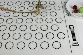 Homankit Silicone Baking Mat for Macarons 63 Circles Black 15-3/4&quot; x 23-5/8&quot; N4
