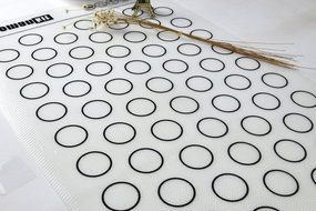 Homankit Silicone Baking Mat for Macarons 63 Circles Black 15-3/4&quot; x 23-5/8&quot; N6