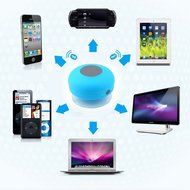 Sinduc Mini Bluetooth Speaker Waterproof Wireless Handsfree for Car Shower Home Mic Blue N4