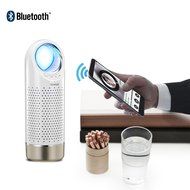 Rubility Portable Bluetooth Speaker Wireless Mini Speaker with Blue Light TF Cards White