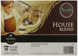 Tully&#039;s Coffee, House Blend, K-Cup for Keurig K-Cup Brewers (MEDIUM ROAST COFFEE-EXTRA BOLD) (Pack of 96) N5