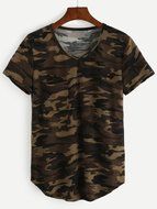 AIMTOPPY Fashion Women Camouflage Print Loose Short Sleeve Blouse Casual Tops T-Shirt (M, Camouflage)