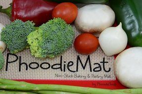 THE ORIGINAL PHOODIEMAT - Premium Silicone Baking Mat/Pastry Mat &amp; Cookie Sheet/Baking Sheet Liner - Includes... N6