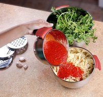 Chef Essential Stainless Steel Non-Slip Mixing Bowls Set with Handles and Pour Spouts, Set of 3, Black N9