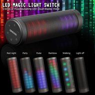 GINGOOD LED Bluetooth Speakers Portable Hip-Hop Wireless Dancing Colorful Bass Build in Microphone Black N2