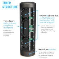 GINGOOD LED Bluetooth Speakers Portable Hip-Hop Wireless Dancing Colorful Bass Build in Microphone Black N4