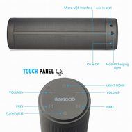 GINGOOD LED Bluetooth Speakers Portable Hip-Hop Wireless Dancing Colorful Bass Build in Microphone Black N5