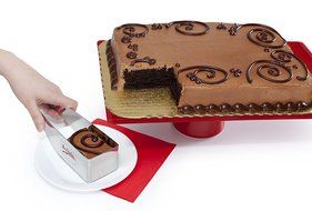 Mrs. Fields Bakeware Slice N Easy Stainless Steel Square Cake Cutter, Silver N3