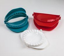HUJI Dough Press Set Dough Pastry Baking Kitchen Dumpling Calzone Ravioli Empanada Turnover Tool (1, Red/White... N6