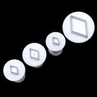 Generic 4Pcs/Set Fondant Cake Diamond Biscuit Plungers Mold DIY Pastry Decorate Cutter Tool(White)