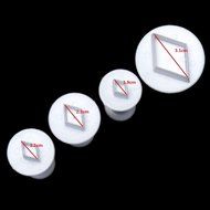Generic 4Pcs/Set Fondant Cake Diamond Biscuit Plungers Mold DIY Pastry Decorate Cutter Tool(White) N3