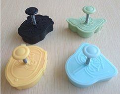 Set of 4 Star Wars Plunger Cookie Cutters: Darth Vader, C-3PO, Yoda and Chewbacca