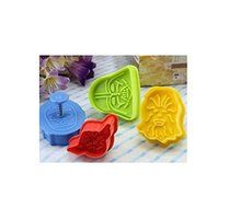 Set of 4 Star Wars Plunger Cookie Cutters: Darth Vader, C-3PO, Yoda and Chewbacca N3