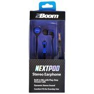 2BOOM Next Pod Wired Earbuds with Microphone and Volume Control Blue N2