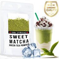 Sweet Matcha (16oz) High Quality Green Tea Powder Mix- Made with 100% Organic Matcha - Perfect for Making Green...