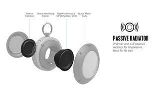 Divoom Voombox Travel Outdoor Water Resistant Bluetooth Portable Speaker with Microphone for Android Devices -... N14