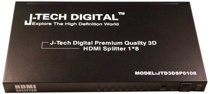 J-Tech Digital JTD-MINI-1x2SP 2 Port 1X2 Powered Hdmi Super Mini Splitter for Full Hd 1080P with 3D Capability N5