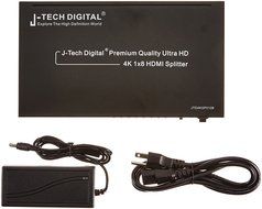 J-Tech Digital JTD-MINI-1x2SP 2 Port 1X2 Powered Hdmi Super Mini Splitter for Full Hd 1080P with 3D Capability N22