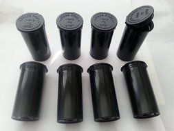 50 Pack of Black 13 Dram Pop Top Bottle Rx Vial Medical Grade Pill Box Herb Container N4