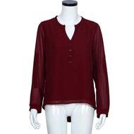 AIMTOPPY Fashion Womens Loose Long Sleeve Chiffon Casual Blouse Shirt Tops (XXXL, Blue) N5