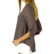 AIMTOPPY Fashion Womens Loose Long Sleeve Chiffon Casual Blouse Shirt Tops (XXXL, Blue) N17