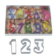 R &amp; M Set of 9 Number Cookie Cutters With Interior Cutouts - Favorite of Bakers 2.5&quot; High