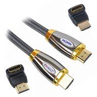 High Speed HDMI Cable 6Ft by EXHEED&reg; - Latest Ultra HD 4k 2160p Pro Series Premium Elite Braided Gold Plated for...