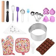 38pcs baking and pastry tools Professional cake ring 6 to 12 inch mold cake pops kit cake decorating kit biscuit...