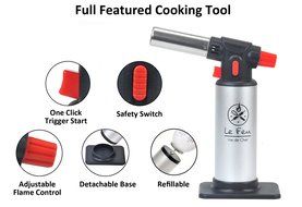 Vie De Chef Culinary Butane Torch - Best Creme Brulee Torch For Professional Kitchen &amp; Baking Use - The Perfect... N2