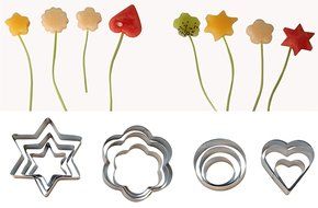 Einfac Stainless Steel Vegetable Cutter Shapes Set (20pcs) Vegetable Fruit Cookie Cutter Mold - Cute for Fun Food N3