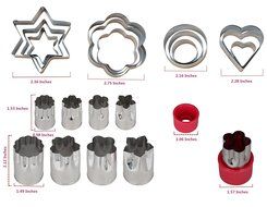 Einfac Stainless Steel Vegetable Cutter Shapes Set (20pcs) Vegetable Fruit Cookie Cutter Mold - Cute for Fun Food N4
