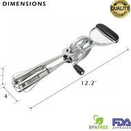 Best Rotary Egg Beater by ClickDamzon ~ Stainless Steel \ Plastic , Black Plastic Handle &amp; Crank ~ Manual Egg... N5