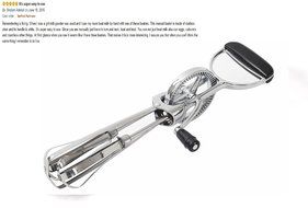Best Rotary Egg Beater by ClickDamzon ~ Stainless Steel \ Plastic , Black Plastic Handle &amp; Crank ~ Manual Egg... N7