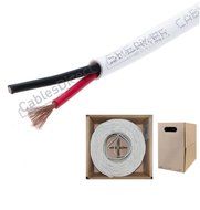 Cables Direct Online 500ft White Speaker Cable 14 AWG Wire Cl2 in Wall Bulk 14/2 Gauge 2 Conductor Audio