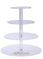 BonNoces Premium Four 4-Tier Crystal Clear Acrylic Glass Round Wedding Cake Stand Cupcake Tree for Wedding Cupcakes...