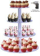 BonNoces Premium Four 4-Tier Crystal Clear Acrylic Glass Round Wedding Cake Stand Cupcake Tree for Wedding Cupcakes... N3