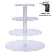 BonNoces Premium Four 4-Tier Crystal Clear Acrylic Glass Round Wedding Cake Stand Cupcake Tree for Wedding Cupcakes... N4