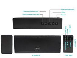 ZONV Portable Wireless Bluetooth Speaker 20W Output HD Bass Built-in Mic,Dual-Driver Portable Speakerphone with... N6
