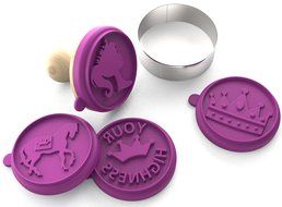 Silicandy Cookie Stamp Molds - 4/6 Set - Great for Activities with Kids - Themes are Get Well Soon / Royal Princess... N6