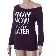 AIMTOPPY Women Loose Tops Long Sleeve T-Shirt Casual Blouse (M, Purple) N3